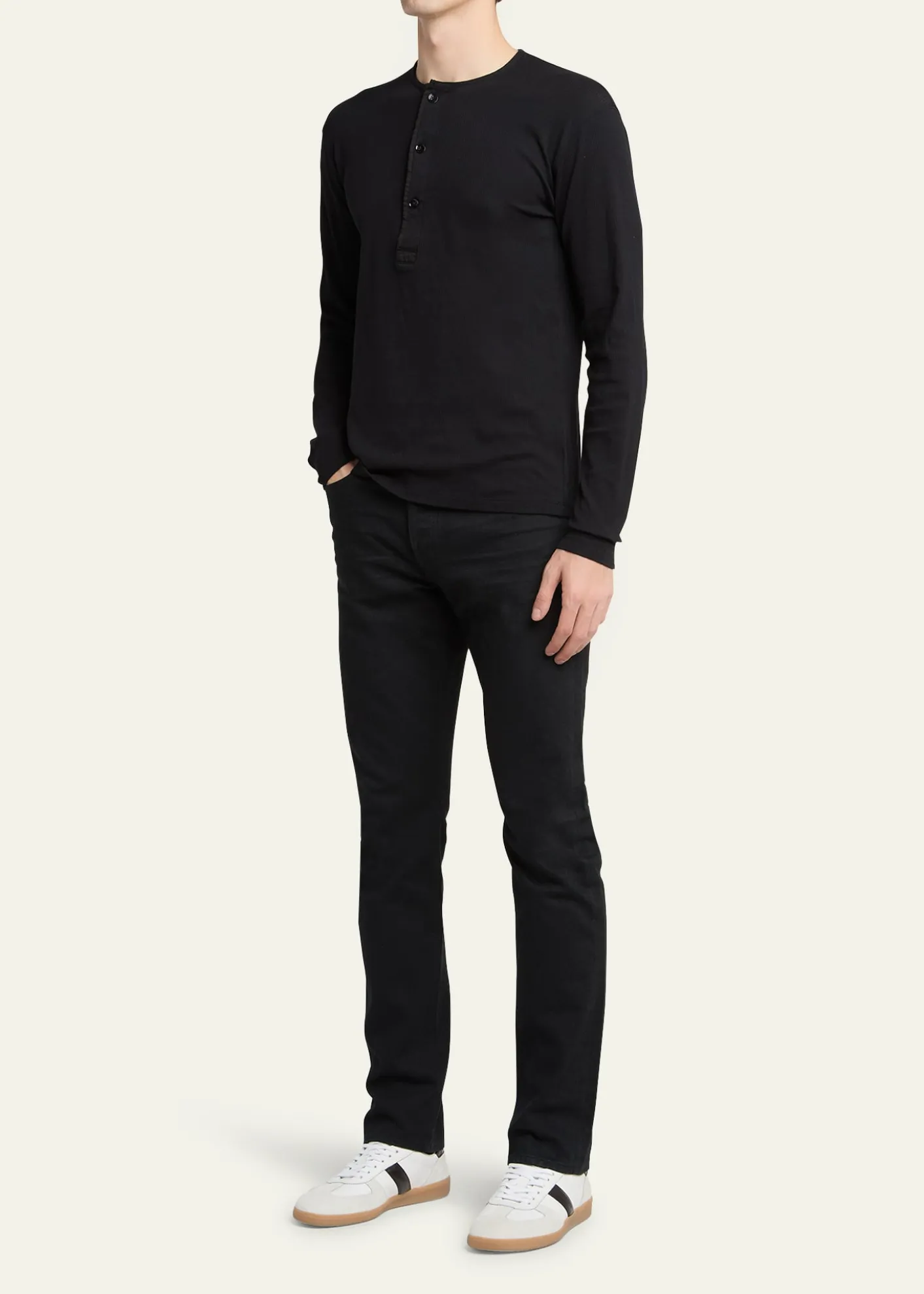 TOM FORDMen's Archer Suede and Leather Low-Top Sneakers
