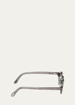 TOM FORDMen's Aristotele-02 Acetate Round Sunglasses