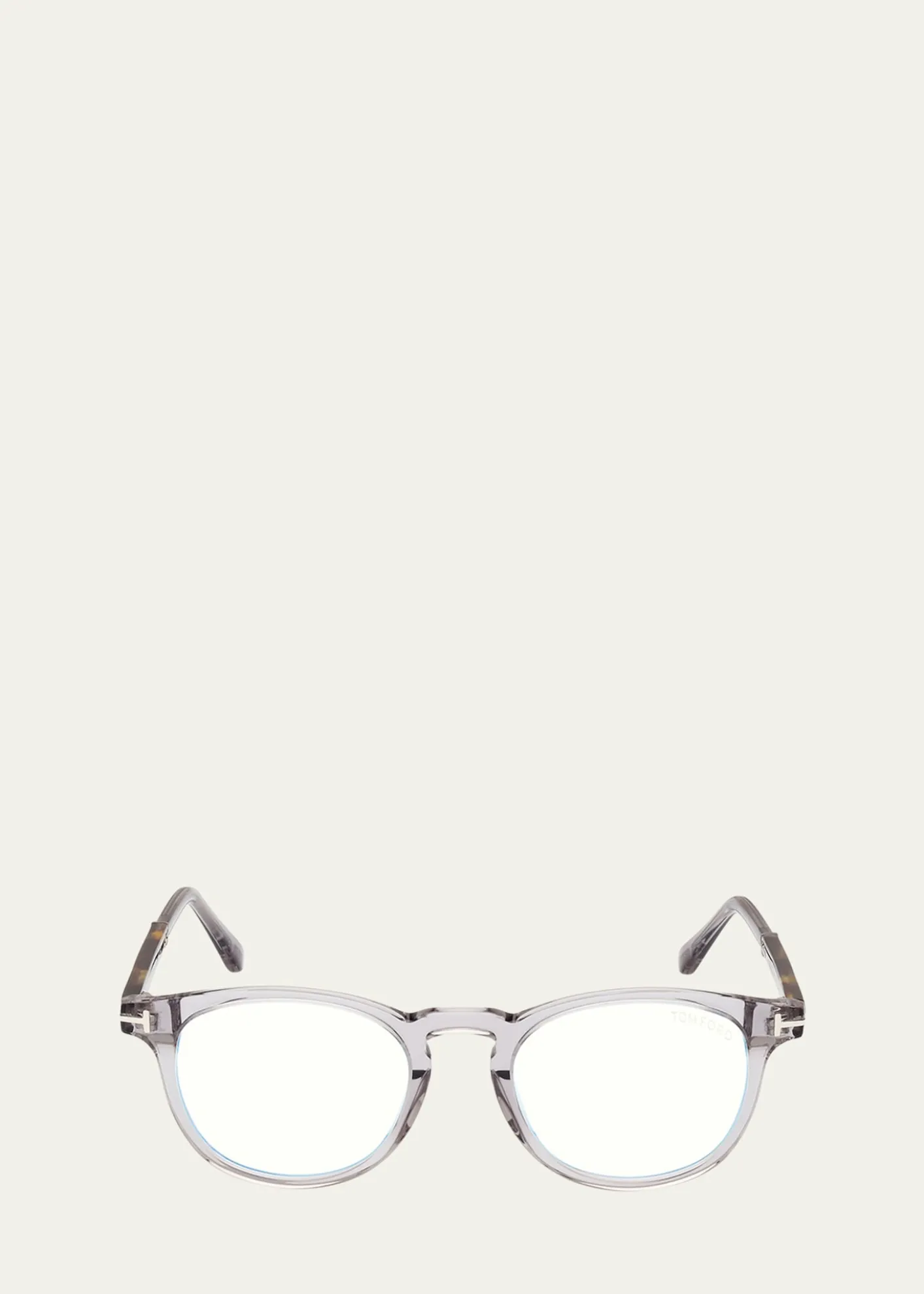TOM FORDMen's Blue Light Blocking Acetate Round Optical Glasses