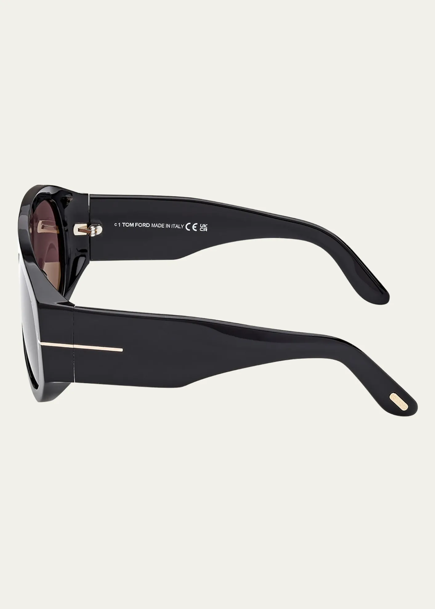 TOM FORDMen's Bronson T-Logo Shield Sunglasses