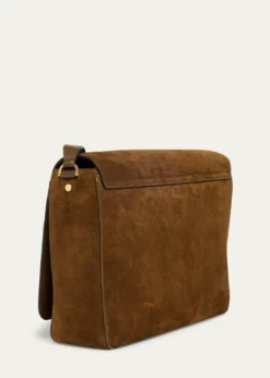 TOM FORDMen's Buckley Suede Large Flap Messenger Bag