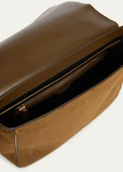 TOM FORDMen's Buckley Suede Large Flap Messenger Bag