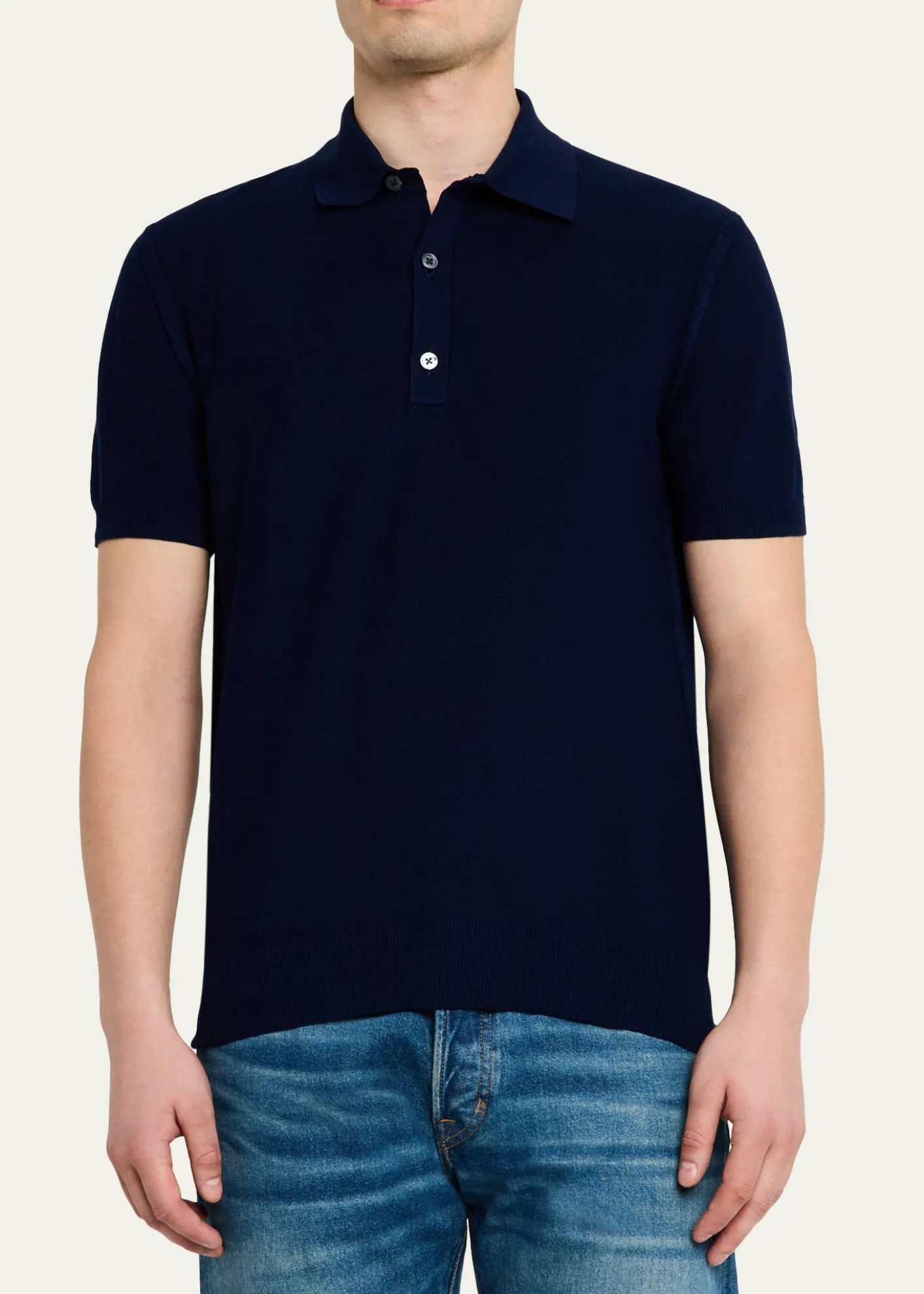 TOM FORDMen's Classic-Fit Cotton Pique Polo Shirt