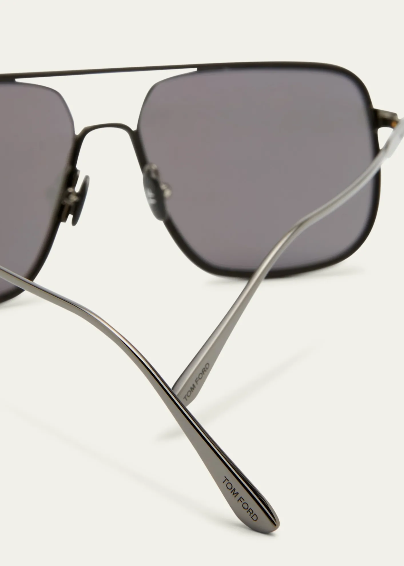 TOM FORDMen's Cliff Metal & Leather Aviator Sunglasses