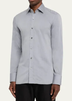 TOM FORDMen's Cotton Chambray Slim-Fit Dress Shirt