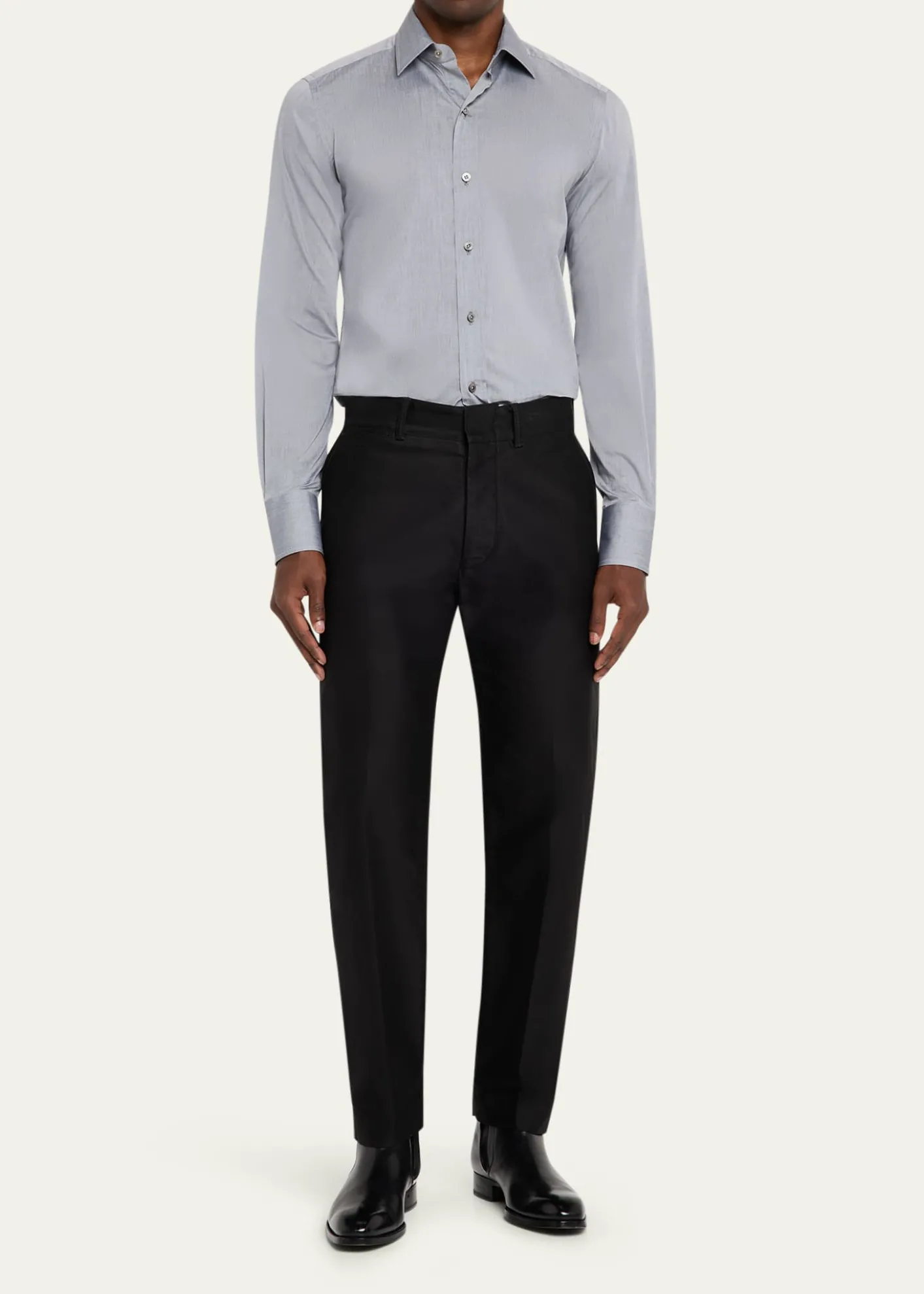 TOM FORDMen's Cotton Chambray Slim-Fit Dress Shirt
