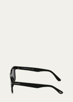 TOM FORDMen's Dax Square Solid Acetate Sunglasses