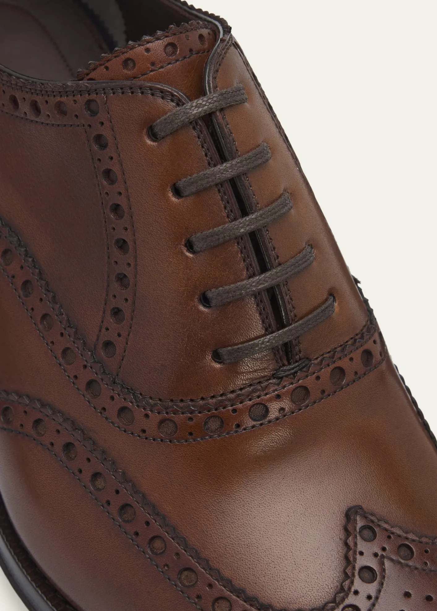 TOM FORDMen's Edgar Burnished Leather Brogue Oxford Shoes