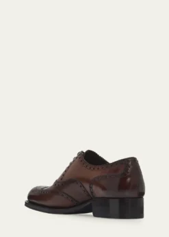 TOM FORDMen's Edgar Burnished Leather Brogue Oxford Shoes