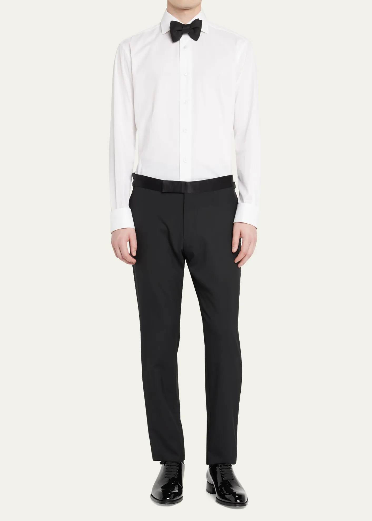 TOM FORDMen's Elkan Patent Leather Oxfords