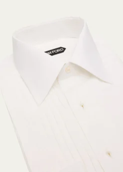 TOM FORDMen's French Cuff Pleated Dress Shirt