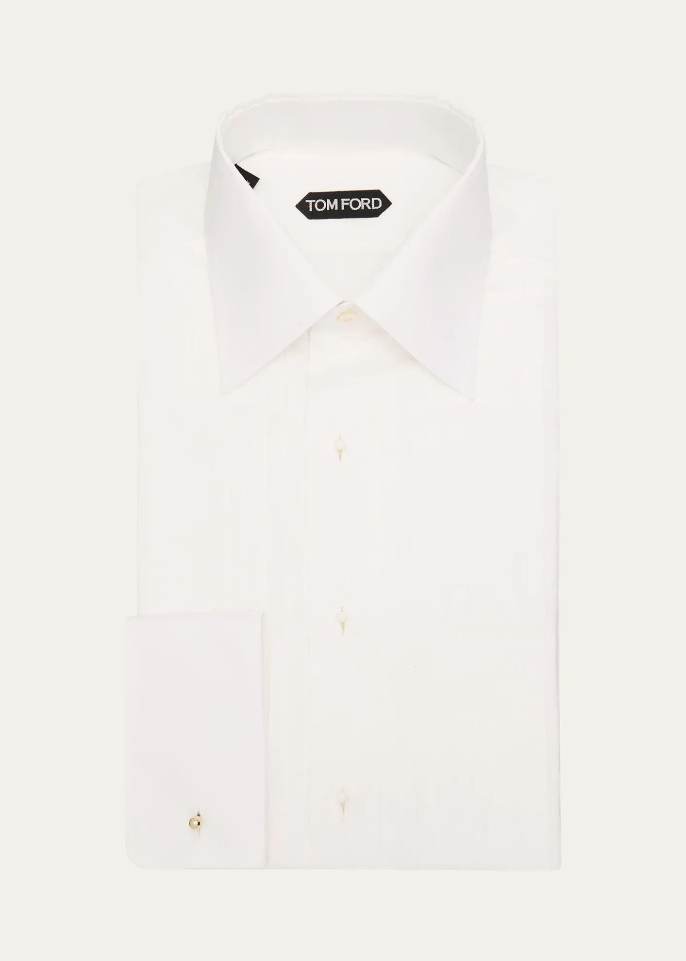 TOM FORDMen's French Cuff Pleated Dress Shirt