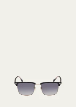 TOM FORDMen's FT0997-Hudson Half-Rim Square Sunglasses