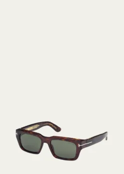 TOM FORDMen's FT1203M Acetate Rectangle Sunglasses