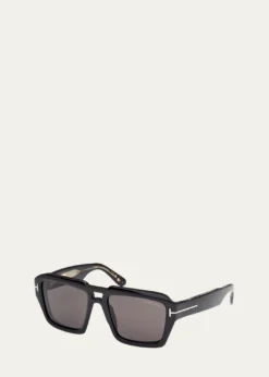 TOM FORDMen's FT1202M Acetate Rectangle Sunglasses