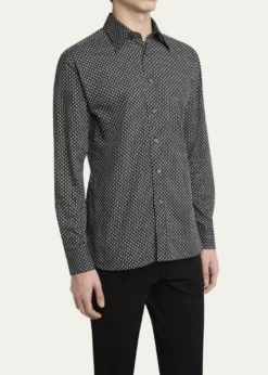 TOM FORDMen's Geometric Cotton Voile Sport Shirt