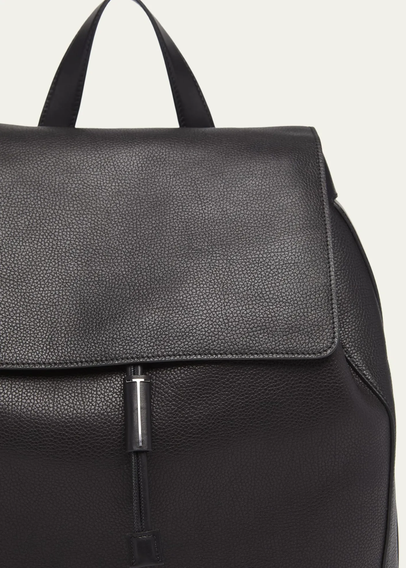 TOM FORDMen's Grained Leather T-Line Flap Backpack