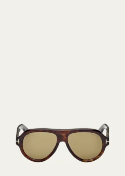 TOM FORDMen's Icon Collection Acetate Aviator Sunglasses