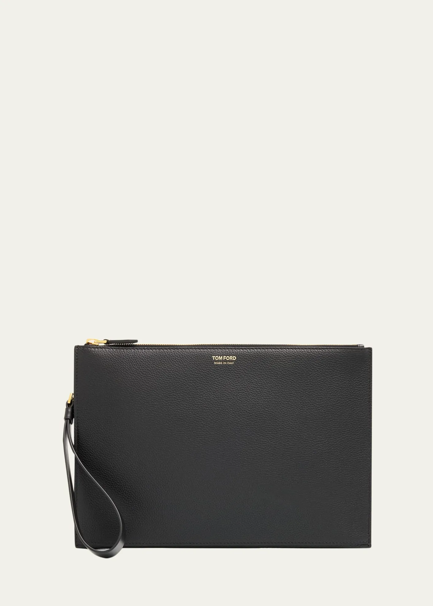 TOM FORDMen's Leather Flat Pouch with Strap