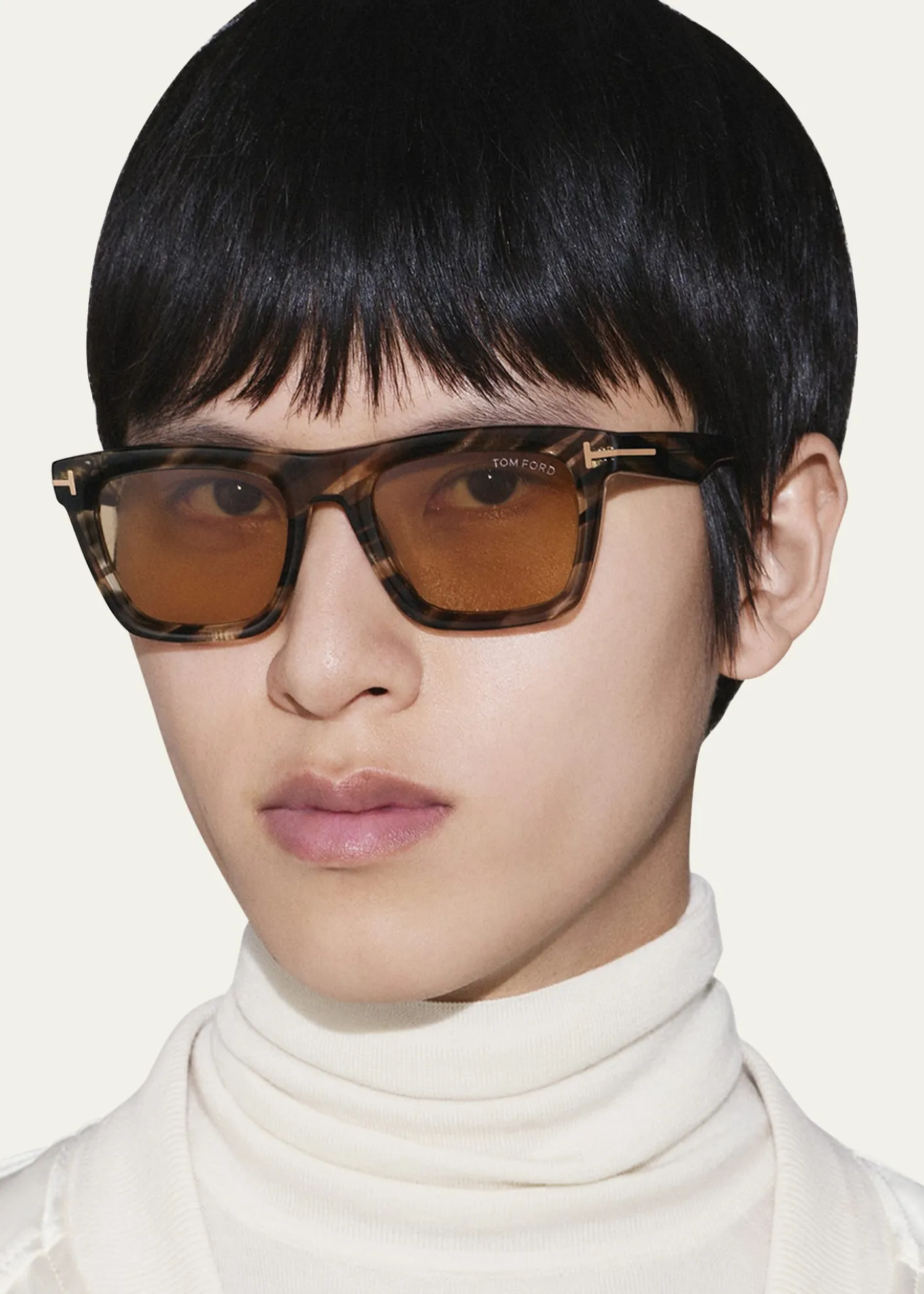 TOM FORDMen's Lelio Acetate Square Sunglasses