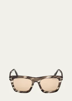 TOM FORDMen's Lelio Acetate Square Sunglasses