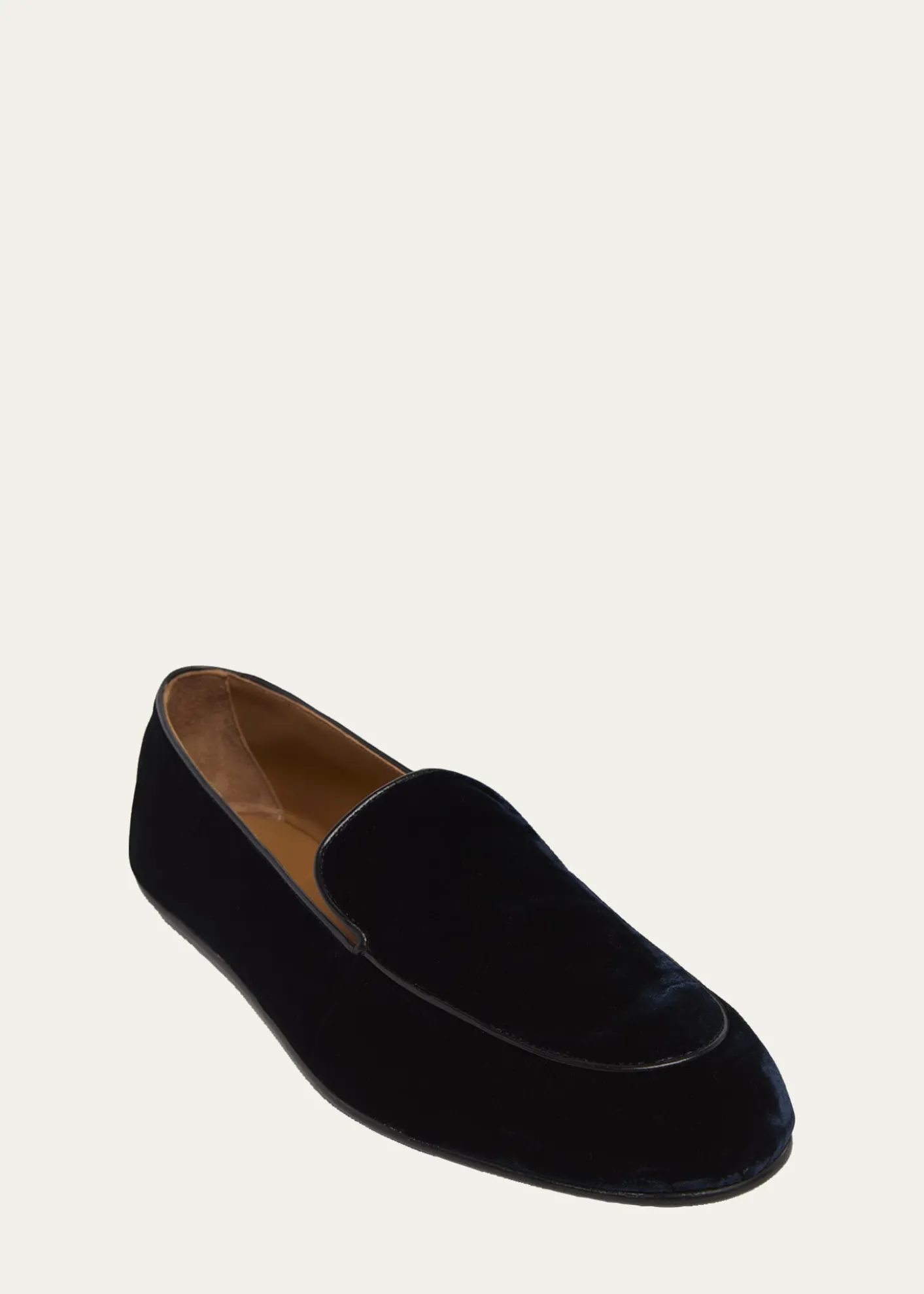 TOM FORDMen's Leo Velvet Apron-Toe Slippers