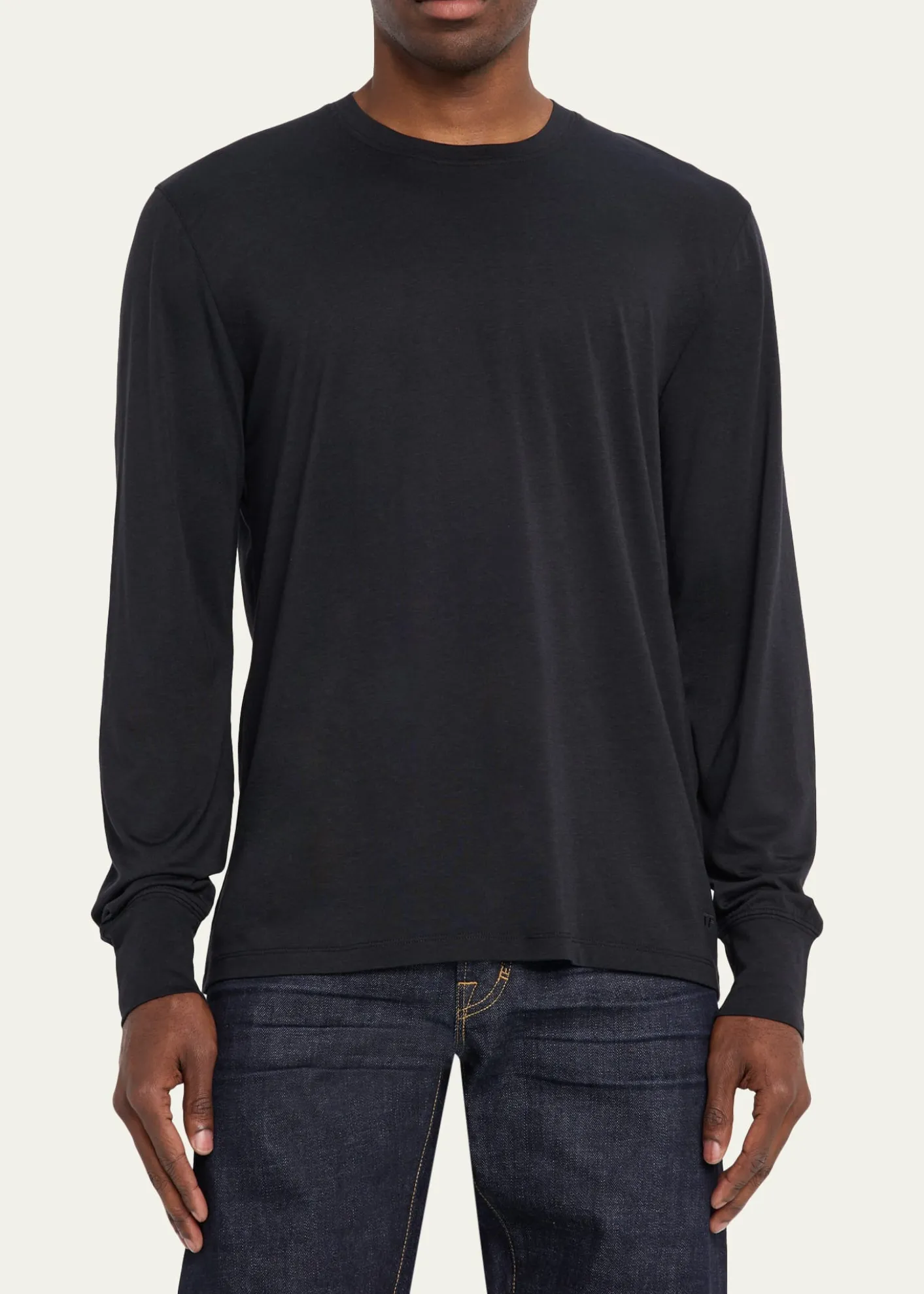 TOM FORDMen's Lyocell and Cotton Long-Sleeve T-Shirt