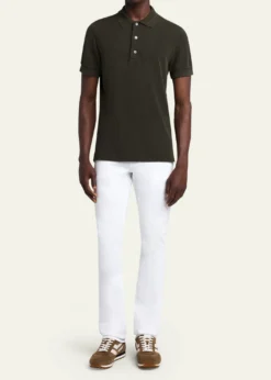 TOM FORDMen's Lyocell Pique Polo Shirt