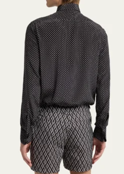 TOM FORDMen's Lyocell Polka Dot French Cuff Sport Shirt