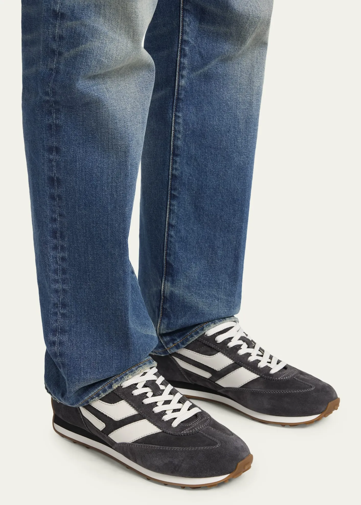 TOM FORDMen's Mick Suede and Leather Low-Top Sneakers