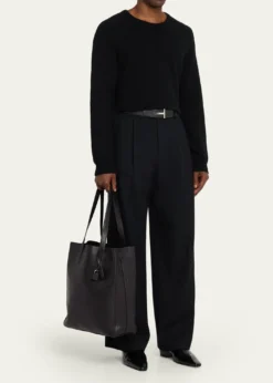 TOM FORDMen's Natural Leather North-South Tote Bag