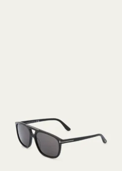 TOM FORDMen's Penn Double-Bridge Acetate Square Sunglasses