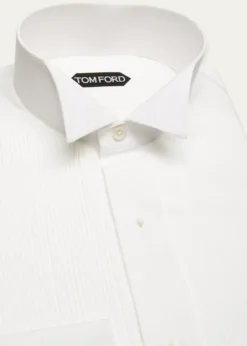 TOM FORDMen's Plisse Formal Dress Shirt
