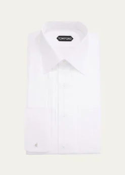 TOM FORDMen's Plisse Formal Dress Shirt