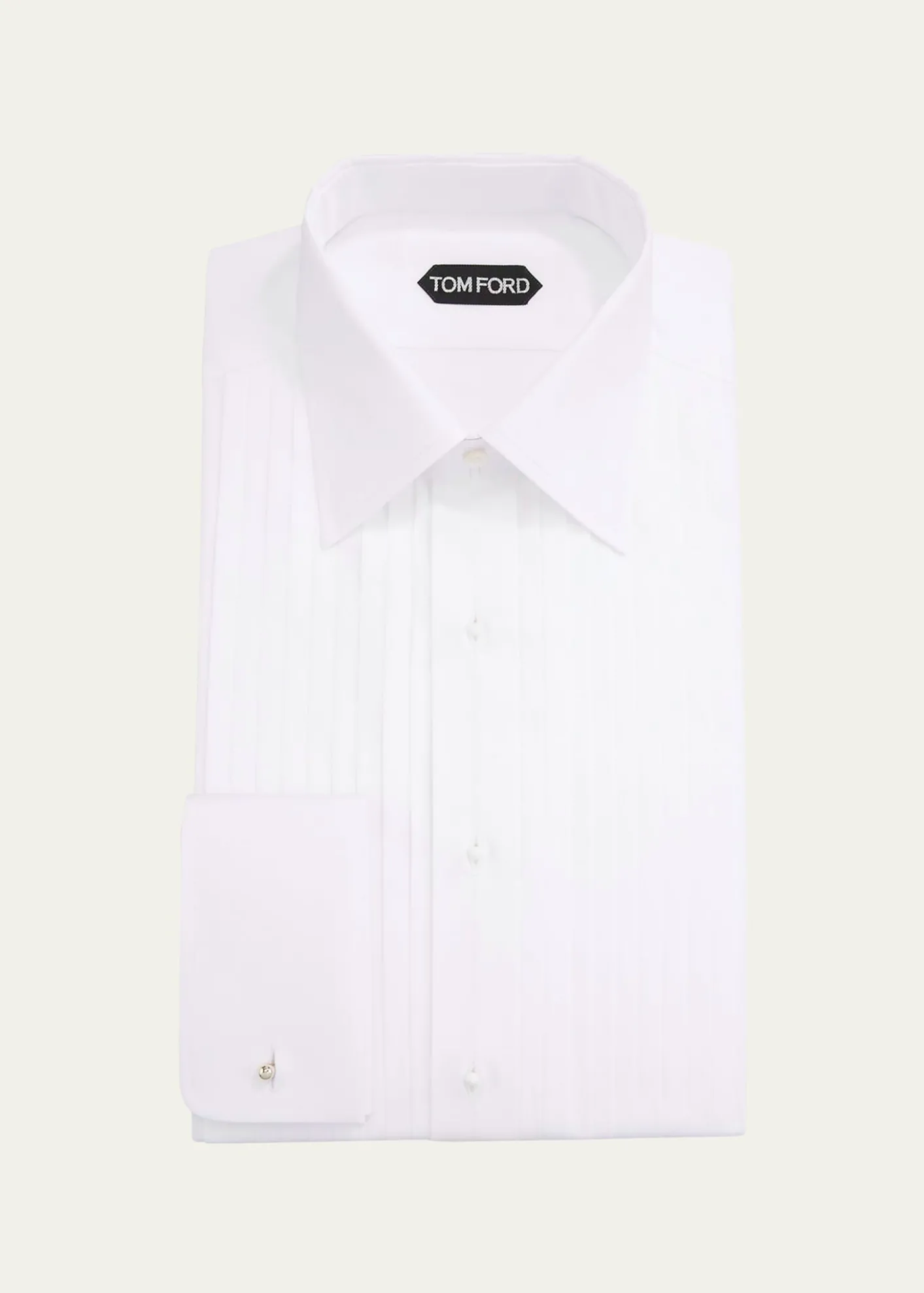 TOM FORDMen's Plisse Formal Dress Shirt