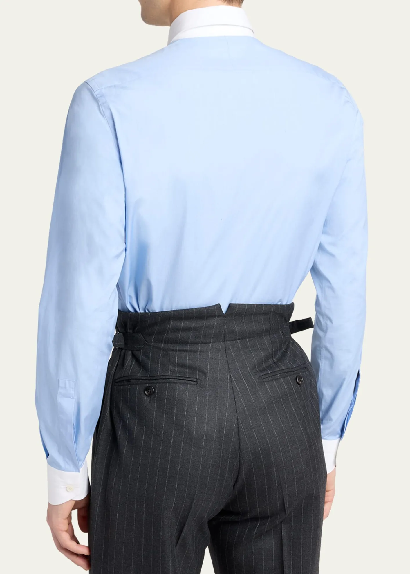 TOM FORDMen's Poplin Contrast-Trim Sport Shirt