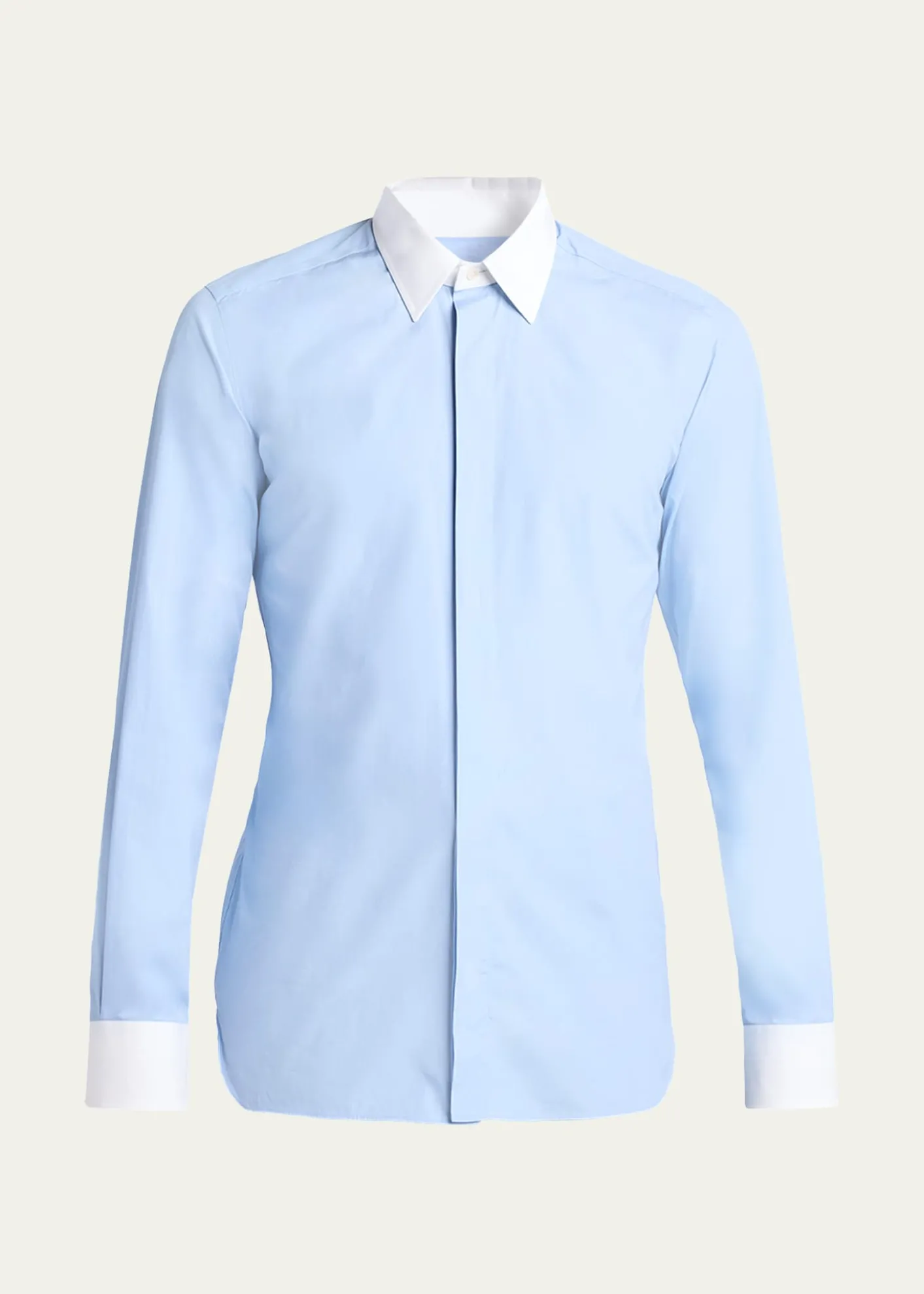 TOM FORDMen's Poplin Contrast-Trim Sport Shirt