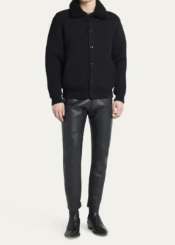 TOM FORDMen's Python-Embossed Leather Boots