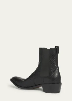 TOM FORDMen's Python-Embossed Leather Boots