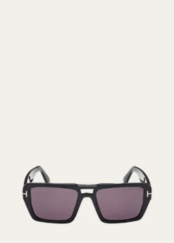 TOM FORDMen's Redford Acetate Rectangle Sunglasses