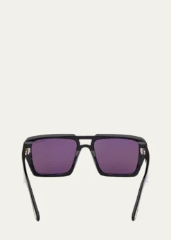TOM FORDMen's Redford Acetate Rectangle Sunglasses