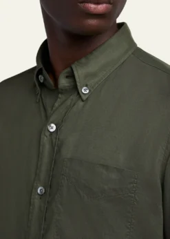TOM FORDMen's Slim-Fit Gabardine Button-Down Shirt