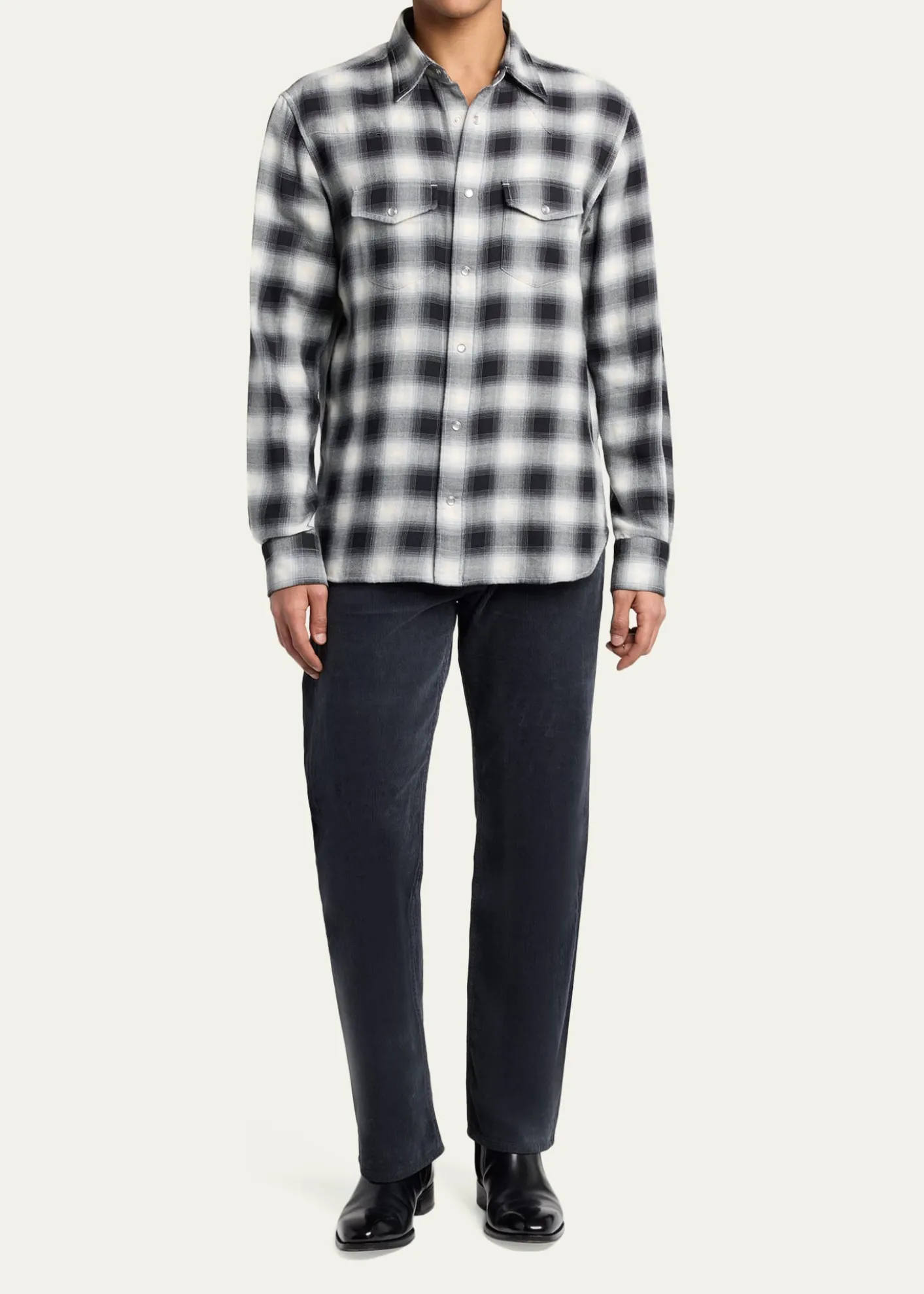 TOM FORDMen's Slim-Fit Stretch Black Denim Five-Pocket Pants
