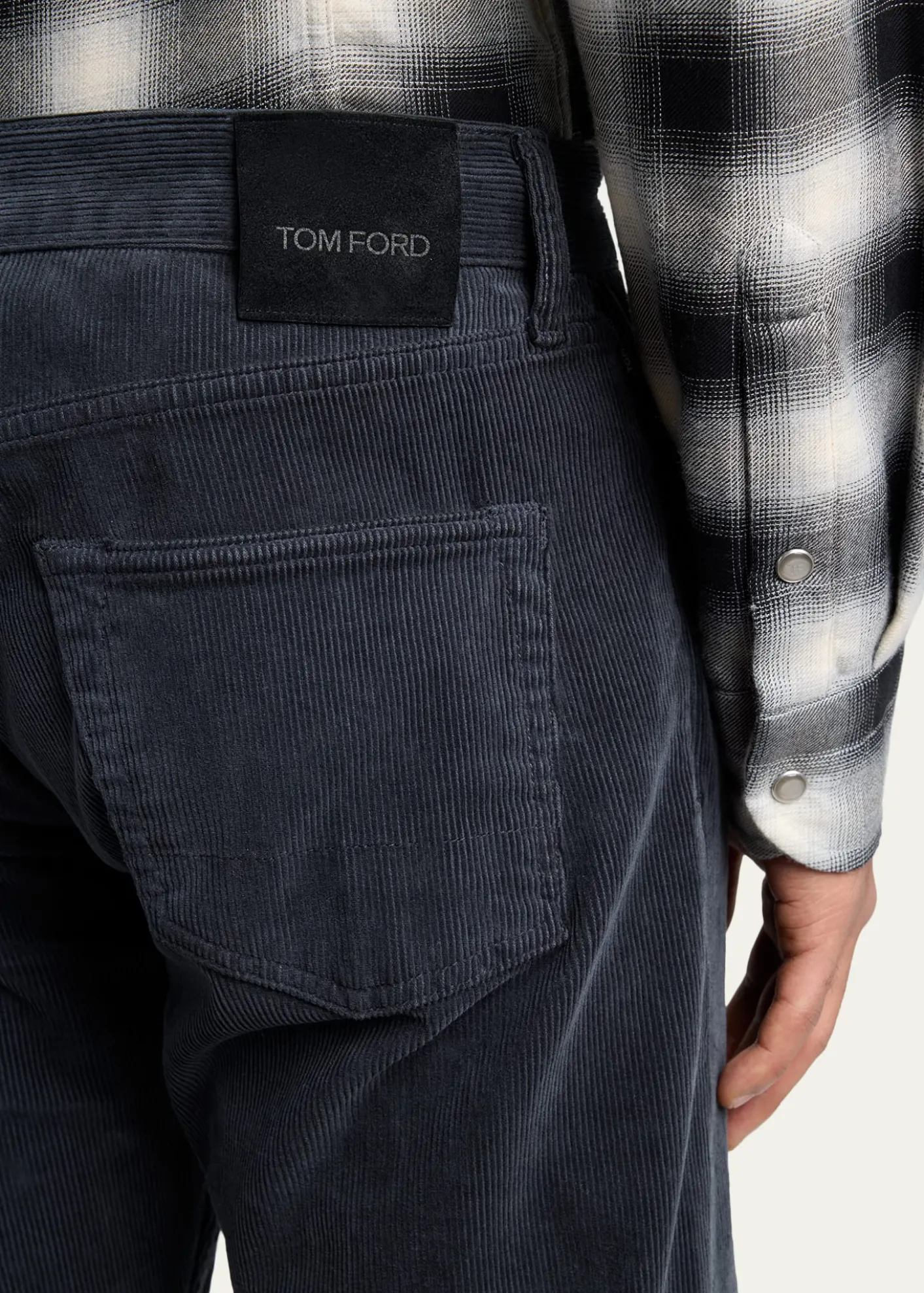 TOM FORDMen's Slim-Fit Stretch Black Denim Five-Pocket Pants