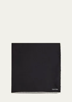 TOM FORDMen's Solid Classic Silk Pocket Square