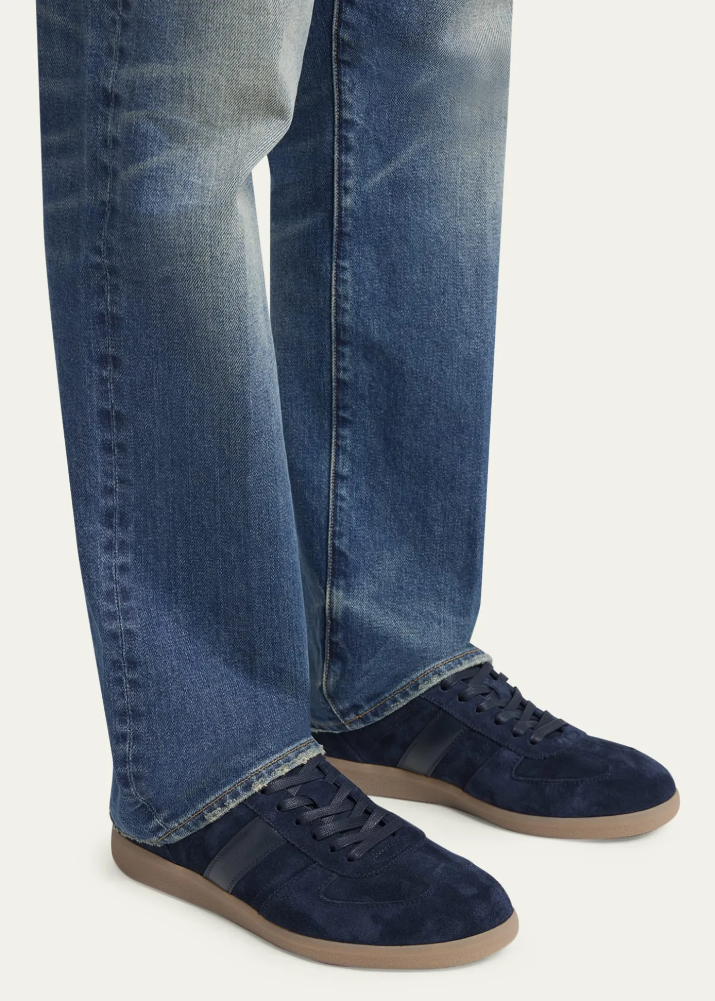 TOM FORDMen's T Suede and Leather-Trim Low-Top Sneakers