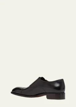TOM FORDMen's Vincent Burnished Leather Double Monk Strap Loafers