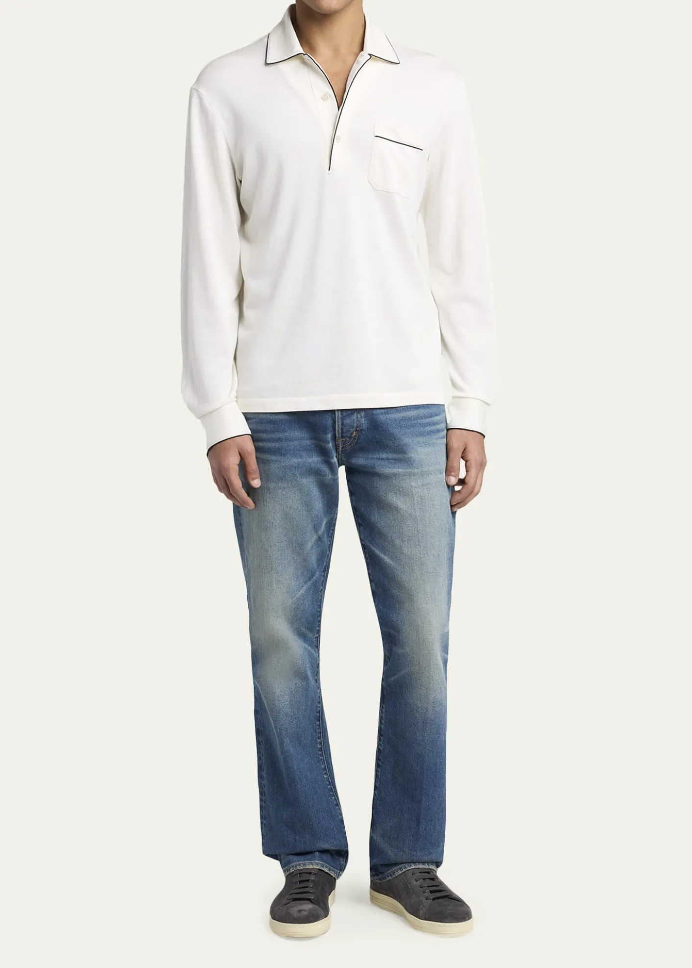 TOM FORDMen's Warwick Suede Low-Top Sneakers