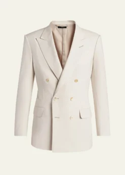 TOM FORDMen's Wool, Cashmere and Silk Double-Breasted Sport Coat