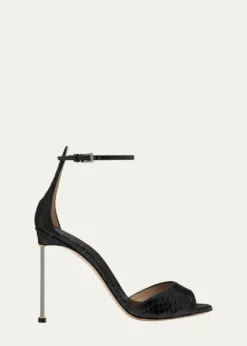 TOM FORD105mm Croc-Embossed Leather Ankle-Strap Sandals